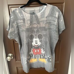 Walt Disney World Parks Mickey Mouse Gray T-Shirt XXL Women’s